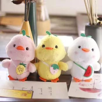 Милая милая маленькая уточка подвеска плюшевая игрушка кукла маленькая желтая цыпленок сумка подвесной брелок украшение кукла кукла 11 cm.