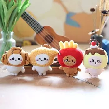 Милая милая маленькая восьмерка плюшевая игрушка-подвеска трансформируется в картофель фри, морского леща, сумку яки подвесное украшение брелок кукла 11cm