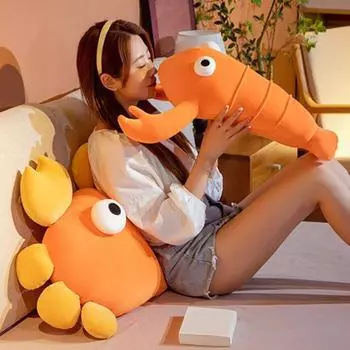 Милая, милая, очаровательная плюшевая подушка-игрушка в виде мультяшного краба, подушка для сна в офисе, подарки на День святого Валентина 40cm