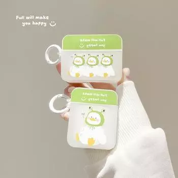 Милая милая утка подходит для Apple AirPods2 защитный чехол pro Bluetooth гарнитура чехол 3-го поколения силиконовый мягкий чехол второго поколения airpods 1/2 белый