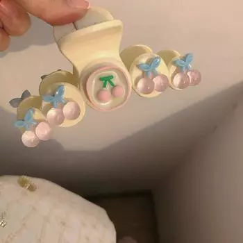 Милая, милая, вишневая, розовая, акула, заколка для волос в корейском стиле, краб, женская, шпилька для волос белый