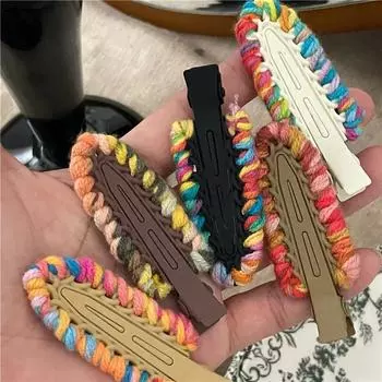 Милая милая заколка для волос осень-зима контрастного цвета из шерсти, бесшовная заколка, заколка сбоку, заколка-уточка, головной убор для укладки волос