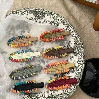 Милая милая заколка для волос осень-зима контрастного цвета из шерсти, бесшовная заколка, заколка сбоку, заколка-уточка, головной убор для укладки волос