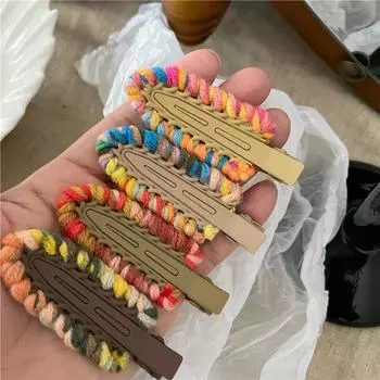 Милая милая заколка для волос осень-зима контрастного цвета из шерсти, бесшовная заколка, заколка сбоку, заколка-уточка, головной убор для укладки волос