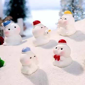 Милая мини-елка, снеговик, автомобиль, настольные украшения, смоляные микро-ландшафтные украшения, аксессуары для рождественской вечеринки, детские подарки