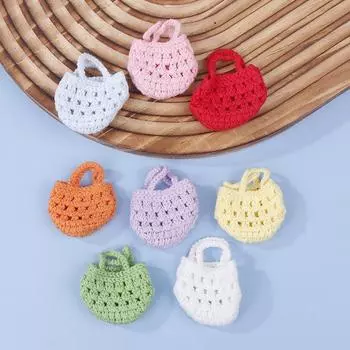 Милая мини-кукла с полой маленькой сумкой, аксессуары для вязания крючком из шерсти, кукла из хлопка, украшение BJD красный