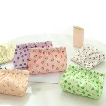 Милая мини-сумка для хранения макияжа с фруктовым принтом, косметичка для губной помады, сумка для наушников, ключей, шрапнели, сумка для гигиенических салфеток, милый женский кошелек для монет