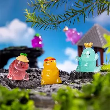 Милая мини светящаяся черепаха кунг-фу микро ландшафтные украшения для автомобиля украшение для дома светящаяся в темноте игрушка черепаха DIY аксессуары подарки