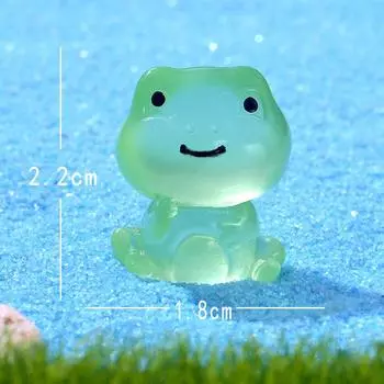 Милая мини-светящаяся лягушка, микро-ландшафтное украшение, мультяшная миниатюрная фигурка лягушки, сделай сам, домашний настольный маленький орнамент, подарки A3
