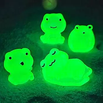 Милая мини-светящаяся лягушка, микро-ландшафтное украшение, мультяшная миниатюрная фигурка лягушки, сделай сам, домашний настольный маленький орнамент, подарки A1