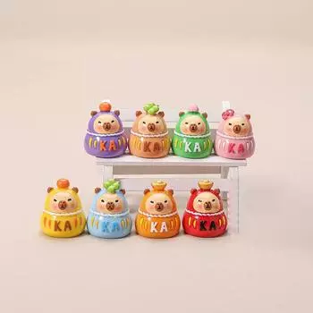 Милая миниатюрная фигурка капибары, миниатюрная капибала, поделки из смолы, кукольный домик, декор своими руками, аксессуары для дома, миниатюрная фигурка, украшения onesize