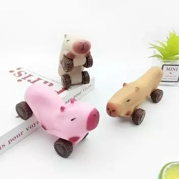 Милая миниатюрная игрушка-экшн Капибара, мультяшное животное, смоляное украшение, микропейзаж, настольные аксессуары для украшения, игрушечный дом бежевый