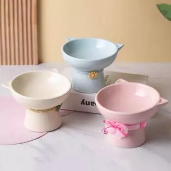 Милая миска для домашних животных с высокой ножкой, креативная кормушка для домашних животных, противоударная миска для кошек, защита шеи Style 6