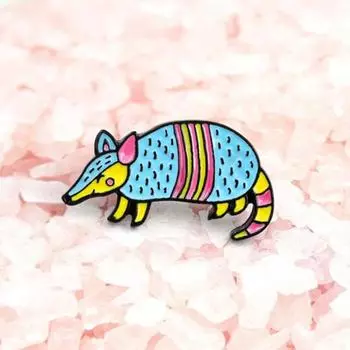 Милая многоцветная эмалированная брошь в виде панголина, булавка, воротник шляпы, ювелирный значок для одежды