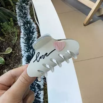 Милая Мода 5 см Зажим для волос из уксусной кислоты Простой Милый Сердце Любовное письмо Желейный цвет Аксессуары для волос для милых девушек Hair Claws