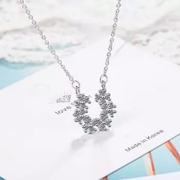 Милая мода 925 стерлингового серебра цветок цирконий ключица цепочка ожерелье ожерелье чокер для женщин S-N341