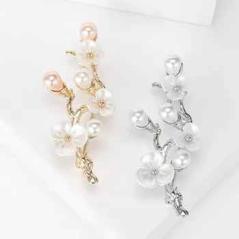 Милая мода темперамент жемчужный персиковый цветок брошь универсальная одежда аксессуары воротник булавка завод