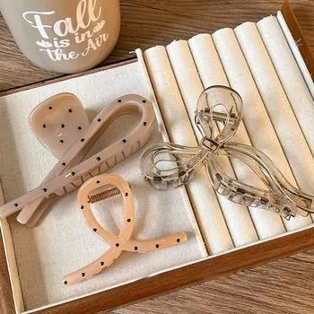 Милая мода, волнистый бант, большой коготь для волос, простая заколка в виде акулы, аксессуары для волос для женщин и девочек, милые изысканные заколки для волос A13