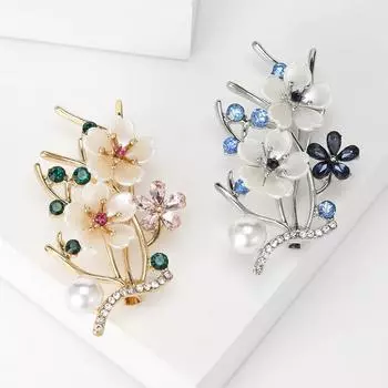 Милая модная темпераментная брошь с жемчужным персиковым цветком, новый национальный стиль, элегантные и универсальные аксессуары для одежды, булавка для воротника