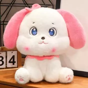 Милая мягкая и милая сидящая маленькая розовая собачка, плюшевая игрушка, милая кукла корги для детей, чтобы сопровождать куклу 32cm360g