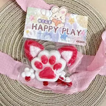 Милая мягкая игрушка «Кошачий коготь» с кошачьими ушками, мультяшные игрушки для снятия стресса с медленным отскоком, мягкая игрушка-моти ручной работы из силикона, детские подарки A2