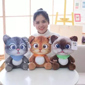 Милая мягкая игрушка-кошка, мультяшная труба, животное, плюшевая игрушка, комфортная кукла для сна, подушка для девочки, украшение комнаты, креативный подарок на день рождения 20cm