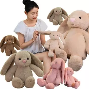 Милая мягкая игрушка кролик с длинными ушами, плюшевый кролик, мультяшная мягкая кукла для младенцев и девочек, спящий компаньон, плюшевая кукла, подарок на день рождения, Рождество about 24cm