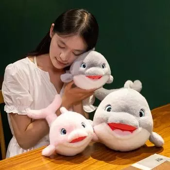 Милая мягкая игрушка в виде дельфина, кита, плюшевая игрушка для детей, девочек, милая подушка для сна, подарок на день рождения 30cm серый