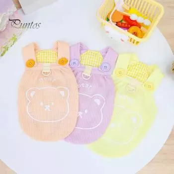 Милая мягкая легкая рубашка для собак с рисунком медведя из мультфильма. Летняя рубашка для домашних животных. Повседневная одежда. M фиолетовый