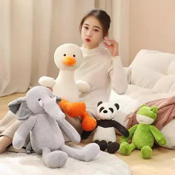 Милая мягкая лягушка, мягкая игрушка, мультяшная утка, плюшевая игрушка, комфортная детская подушка в виде слона, каваи, кукла-панда, украшение комнаты, подарок на день рождения для девушки, Рождественский подарок 40cm белый