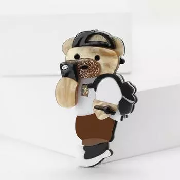 Милая мультяшная акриловая трехмерная брошь в виде медведя, персонализированная креативная мужская и женская одежда, бижутерия, булавка в виде животного