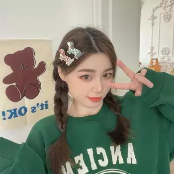 Милая мультяшная акриловая заколка для волос в виде щенка, комбинированная заколка для волос в виде сердечка для девочки, заколка для челки, детская заколка для челки, аксессуары для волос