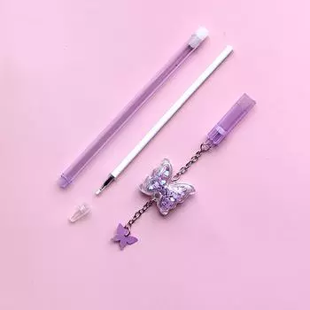 Милая мультяшная бабочка подвеска гелевая ручка 0.5 мм кавайные школьные принадлежности канцелярские принадлежности синий