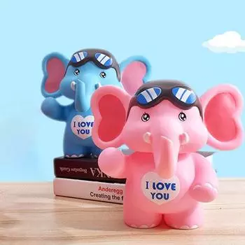 Милая мультяшная банка для хранения вещей, антипадающая детская банка для хранения, креативная копилка в виде слона для гостиной розы красного