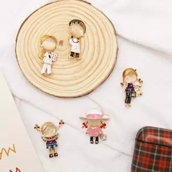 Милая мультяшная брошь для девочки, брошь в форме доктора и медсестры, безликая человеческая фигура, пальто, аксессуары для школьного ранца, корсаж