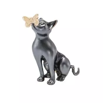 Милая мультяшная брошь из сплава с капающей эмалью в виде бабочки и персидского кота, животное, и универсальная одежда One Size чёрный