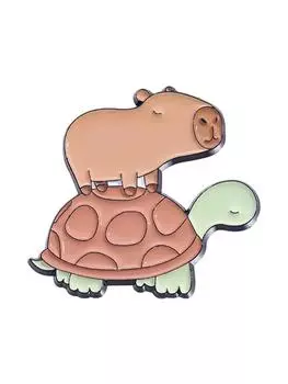 Милая мультяшная брошь One Size коричневый