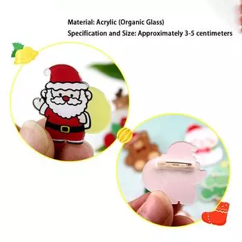 Милая мультяшная брошь Санта-Клауса на рождественский праздник подарок акриловый значок сумка аксессуары маленькая подвеска