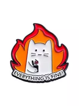 Милая мультяшная брошь в виде кошки One Size красный