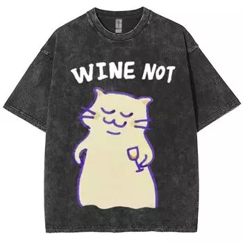 Милая мультяшная футболка с принтом кошки, женская, выстиранная, в стиле ретро, свободного кроя, с коротким рукавом, повседневная, модная, базовая S