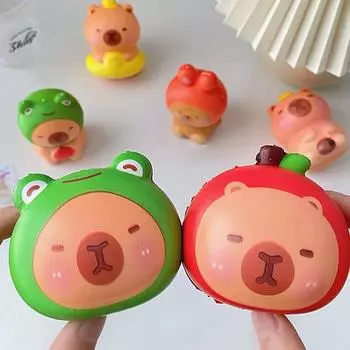 Милая мультяшная игрушка для снятия стресса Capybara Squeeze, мягкая, медленно отскакивающая, сжимающая, расслабляющая игрушка-кукла для детей, подарки на день рождения
