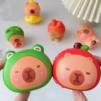 Милая мультяшная игрушка-щипок «Капибара Моти» Мягкая игрушка с медленным отскоком Игрушки для снятия стресса Подарки для расслабления рук