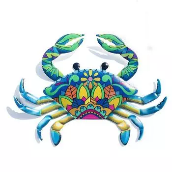 Милая мультяшная картина краб галобиос кованый металл настенное украшение детская комната подвеска колокольчик для сада балкон декор