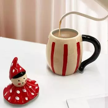Милая мультяшная керамическая чашка для воды в европейском стиле, креативная кружка с изображением зебры, кофейная чашка с крышкой, украшение для дома, подарок на день рождения, праздничный подарок 450ML