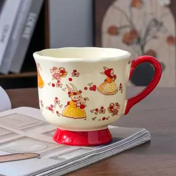 Милая мультяшная керамическая кружка, кружка с животным высокой ценности, студенческая детская чашка для питья воды, сувенирная подарочная чашка, кофейная чашка 380ml