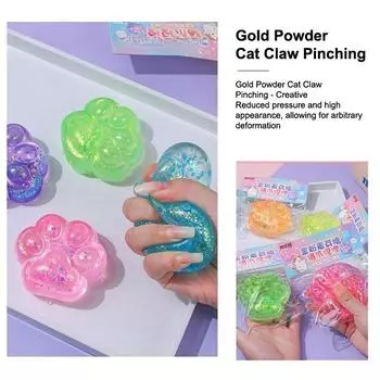 Милая мультяшная кошачья лапка мягкая игрушка моти сжимаемая игрушка медленно восстанавливающаяся игрушка для снятия стресса снятие стресса подарки для рук жёлтый