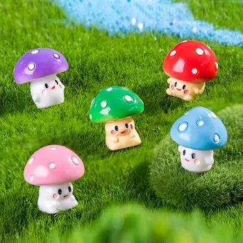 Милая мультяшная кукла-гриб, миниатюрная фигурка, кавайное настольное маленькое украшение, креативное украшение для дома своими руками, аксессуары, подарки