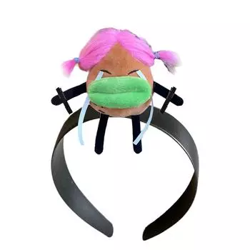 Милая мультяшная кукольная повязка на голову, забавная плетеная кукольная повязка для волос, обруч для волос, заколка для волос, идеально подходит для вечеринки, косплея, головной убор, украшение 4