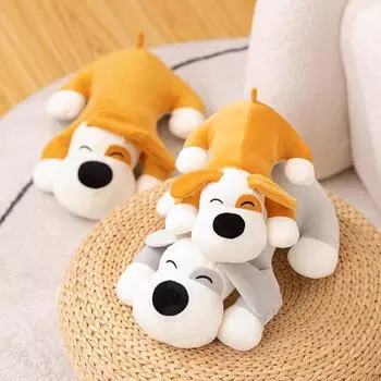 Милая мультяшная лежащая собака плюшевая кукла мягкая мягкая игрушка плюшевое животное домашний декор подарки для девочки 26cm серый