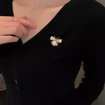 Милая мультяшная микро-водная циркониевая пчела брошь женская модная личность девушка булавка анти-пустая